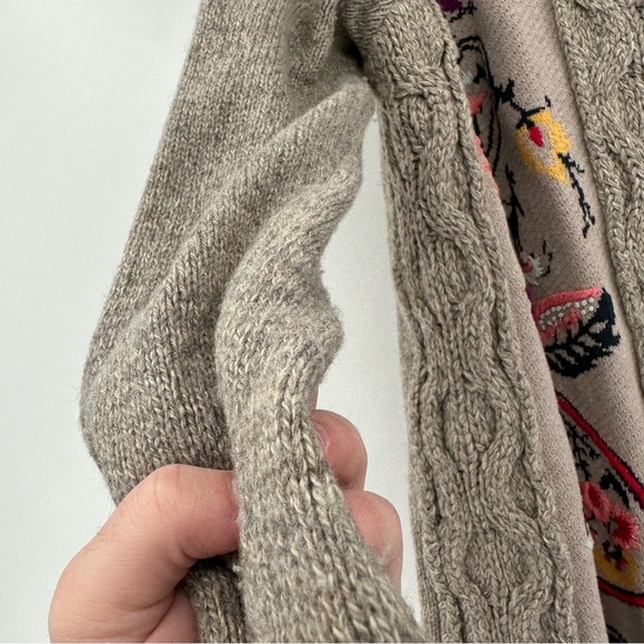 Anthropologie Sleeping On Snow Cardigan Embroidered Floral Print Size Medium - Picture 8 of 9